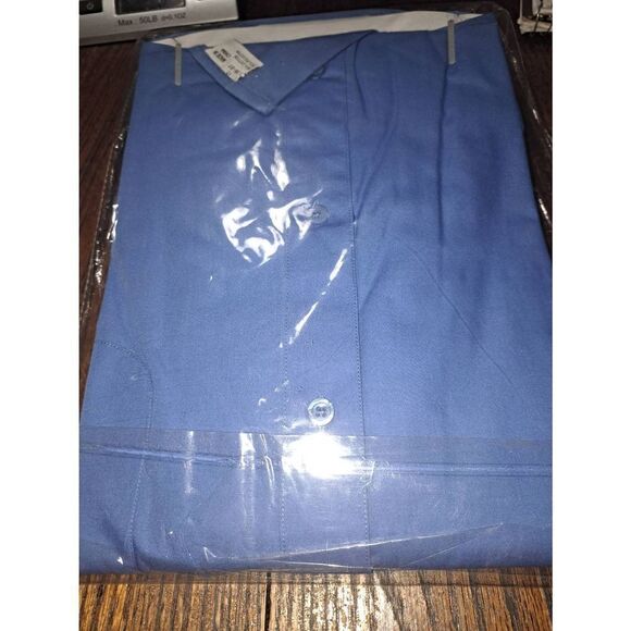 New Mens Size 17 36/37 Galo Cossinni Blue Long Button Front Dress Shirt NWT - Picture 4 of 4